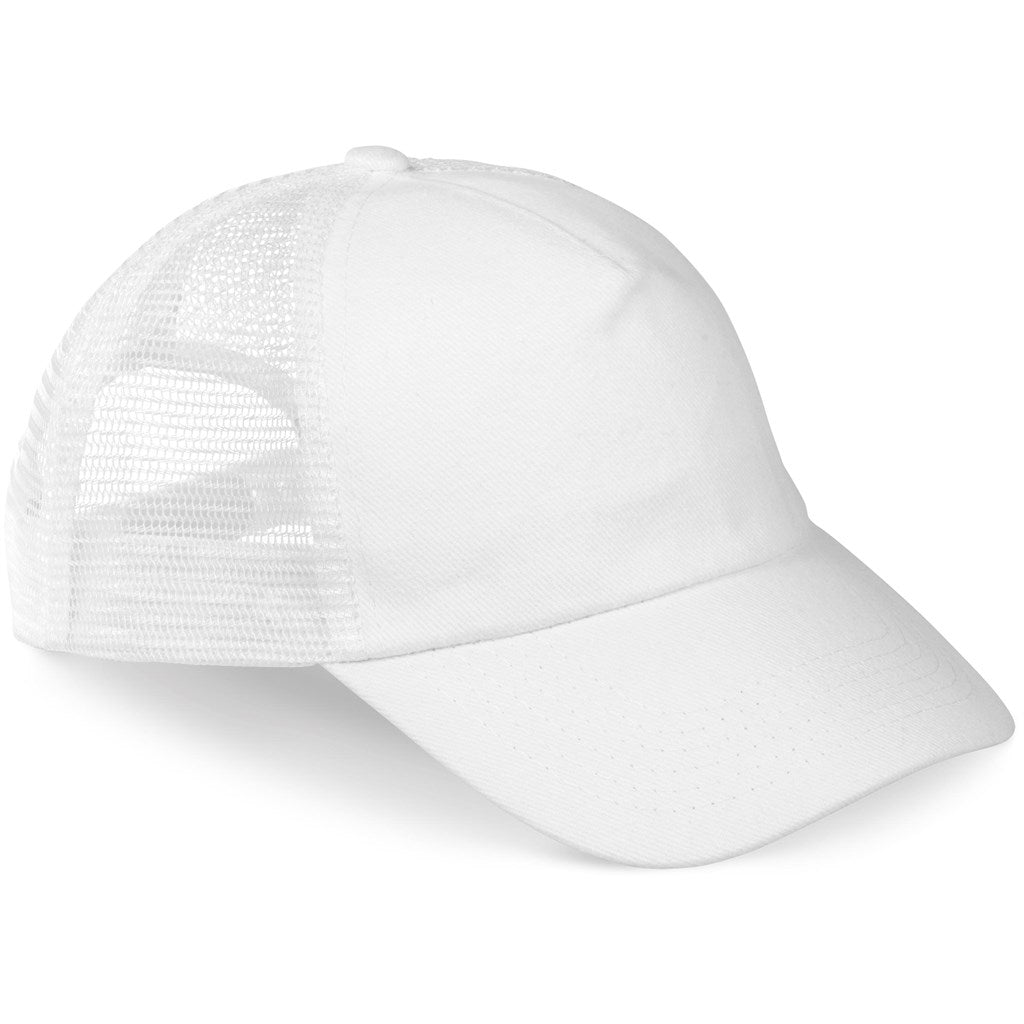 Trucker Cap - 5 Panel in White — Print Fast Express