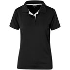 Ladies Tournament Golf Shirt in Black — Print Fast Express