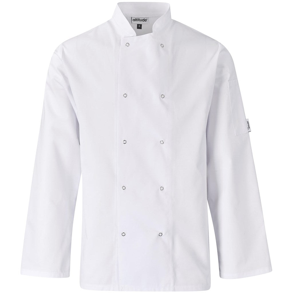 Unisex Long Sleeve Zest Chef Jacket in White — Print Fast Express