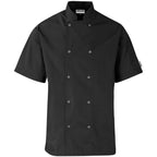 Unisex Short Sleeve Zest Chef Jacket in Black — Print Fast Express