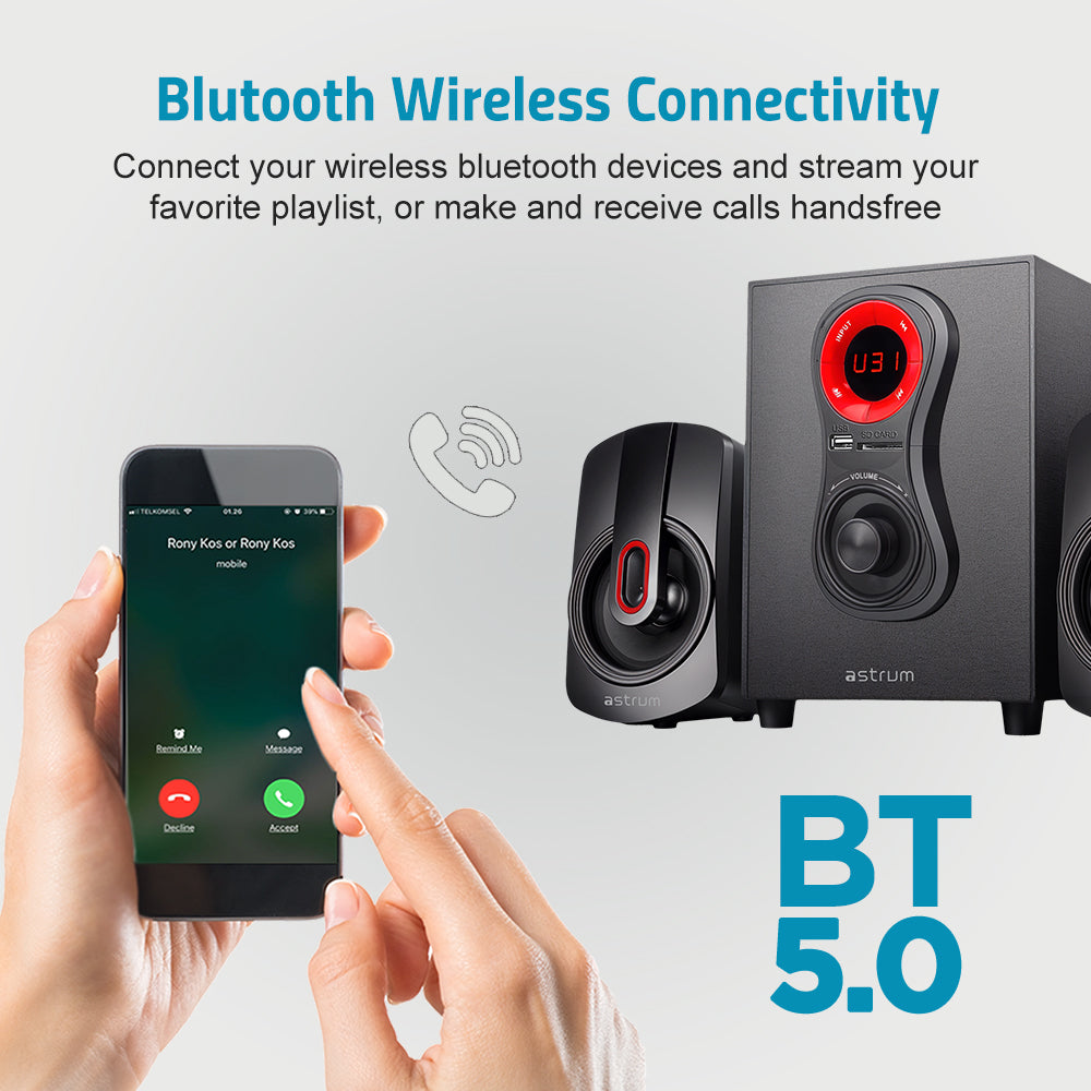 SM040 2.1CH 20W Multimedia Speaker, Bluetooth SD Card USB FM Remote