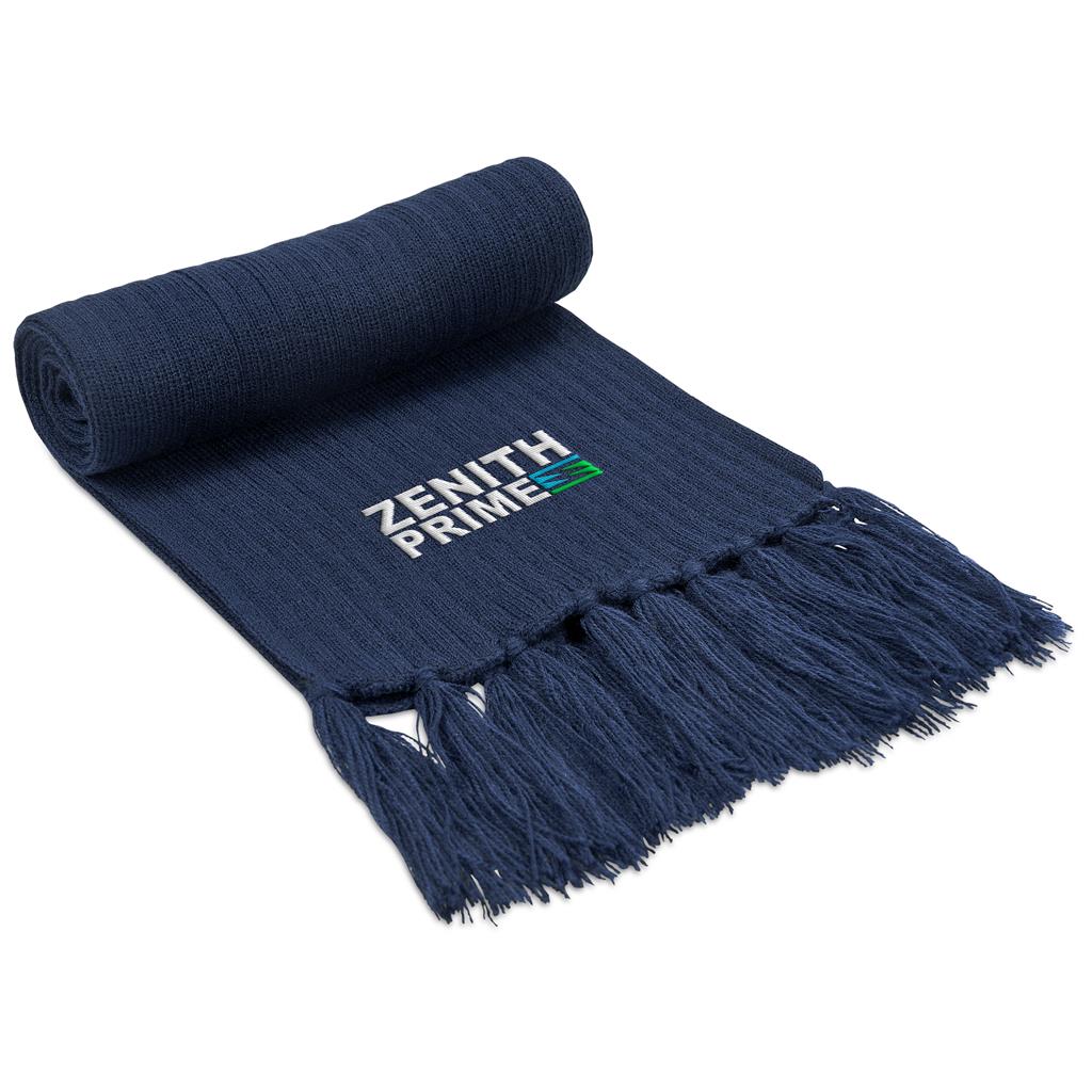 Nebraska Acrylic Scarf in Navy — Print Fast Express