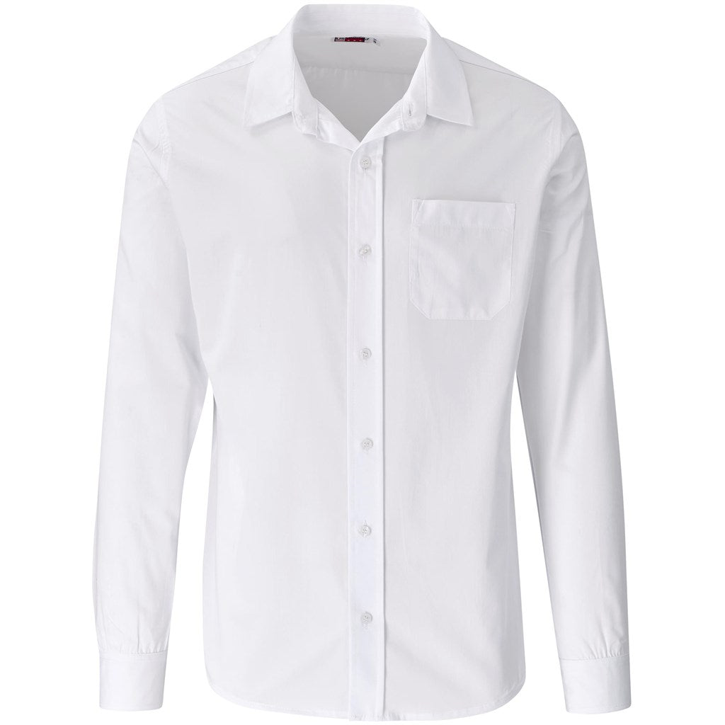 Mens Long Sleeve Kensington Shirt in White — Print Fast Express