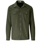 Mens Long Sleeve Wildstone Shirt in Military Green — Print Fast Express