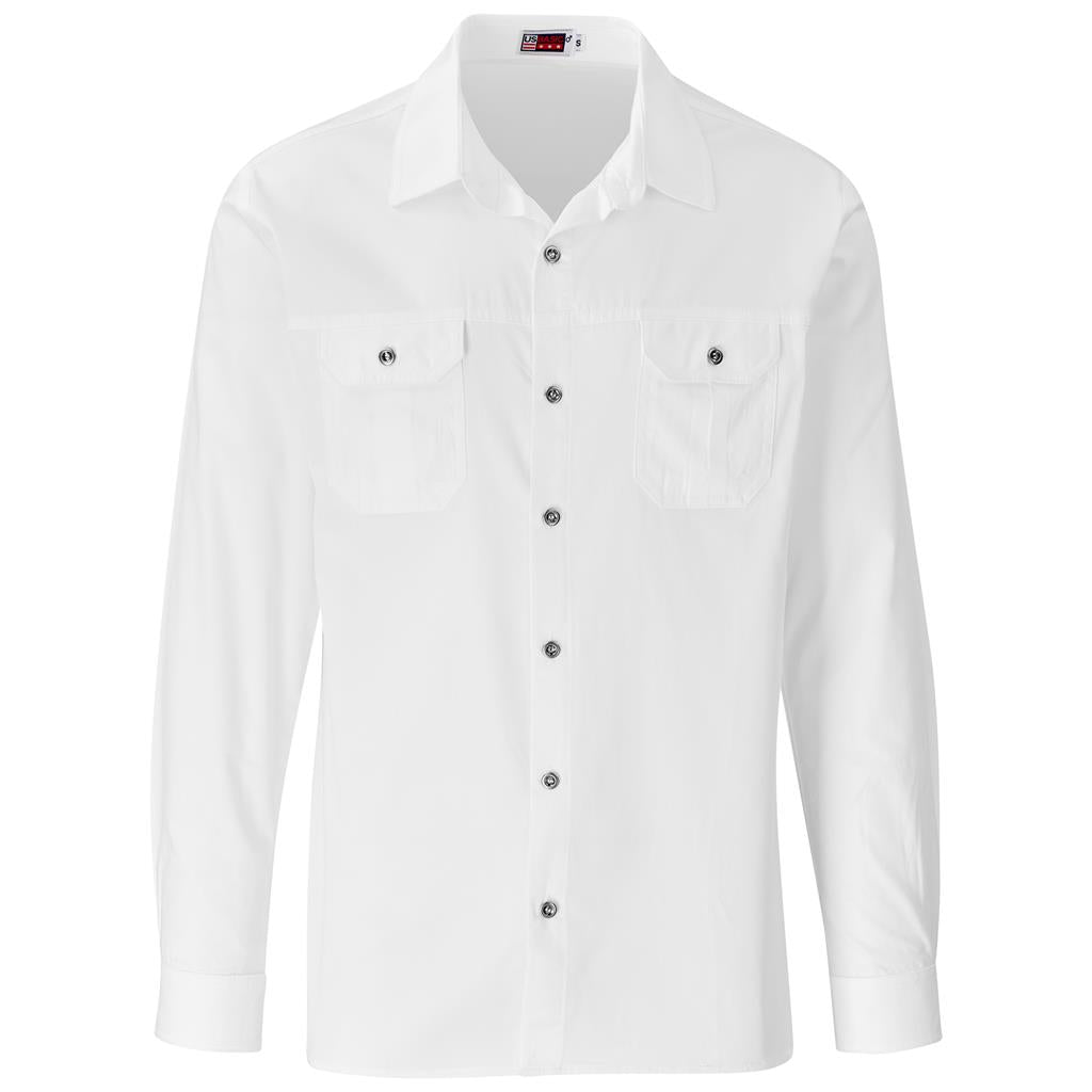Mens Long Sleeve Wildstone Shirt in White — Print Fast Express