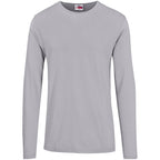 Mens Long Sleeve Portland T-Shirt in Grey — Print Fast Express