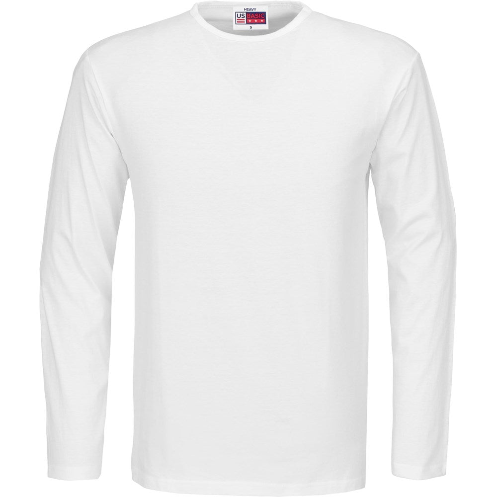 Mens Long Sleeve Portland T-Shirt in White — Print Fast Express