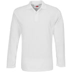 Mens Long Sleeve Elemental Golf Shirt in White — Print Fast Express