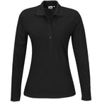 Ladies Long Sleeve Elemental Golf Shirt in Black — Print Fast Express