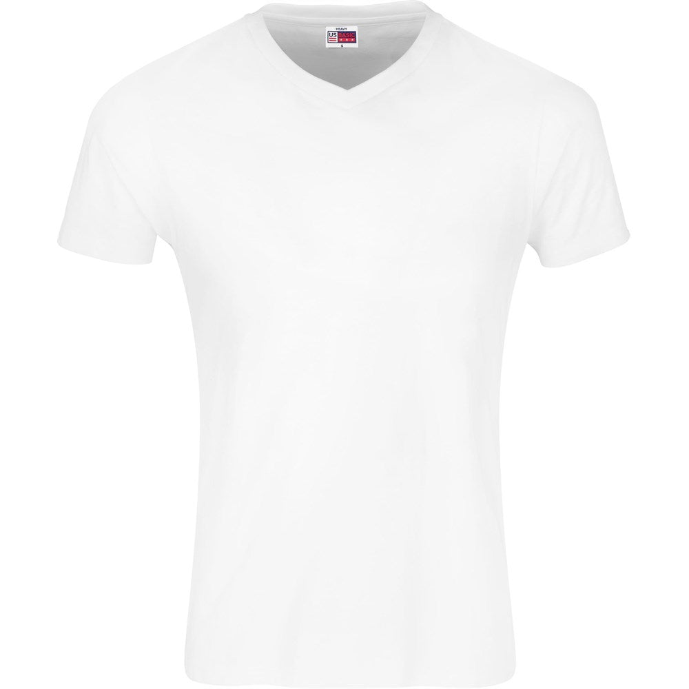 Mens Super Club 165 V-Neck T-Shirt in White — Print Fast Express