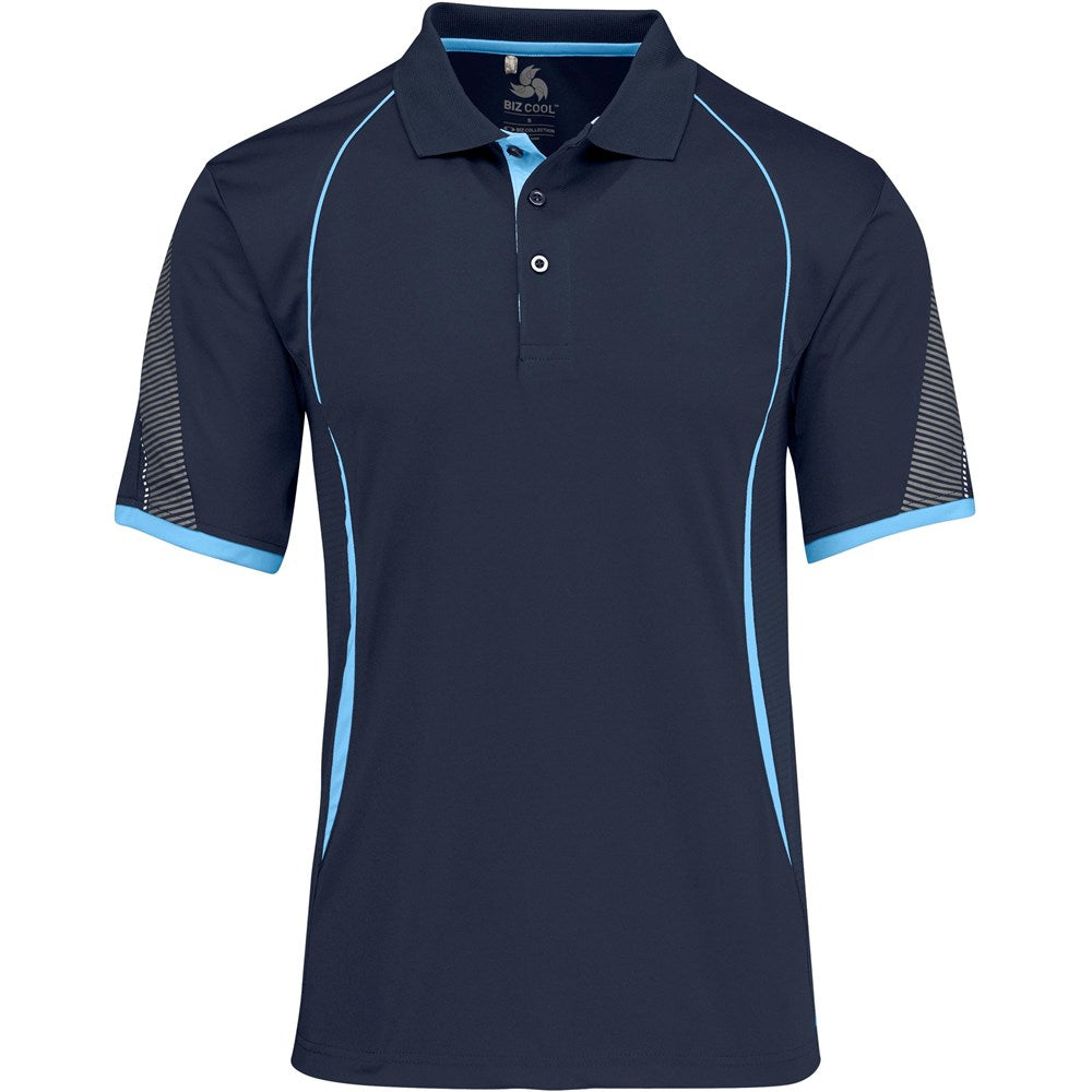 Mens Razor Golf Shirt in Navy Light Blue — Print Fast Express