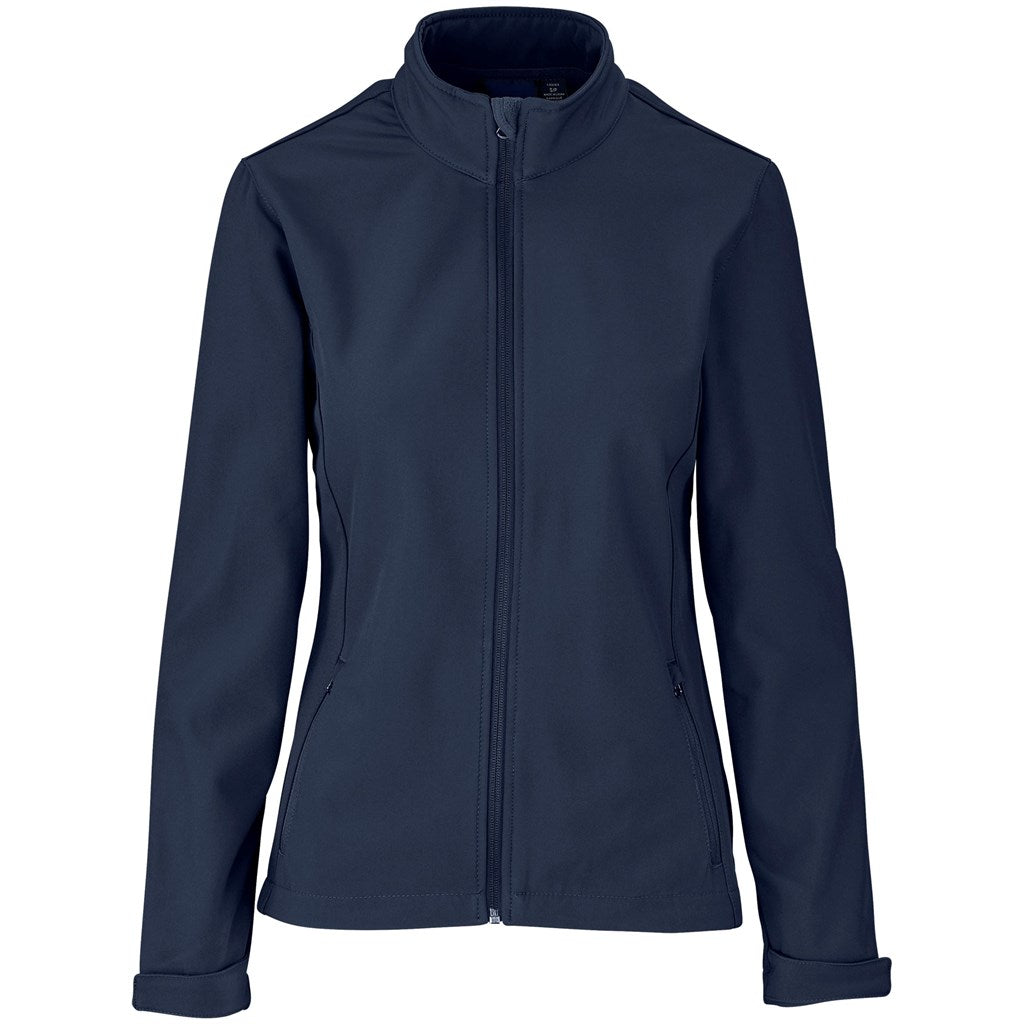 Ladies Pinnacle Softshell Jacket in Navy — Print Fast Express
