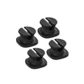 CO060 Mini Cable Organizer Clips – 4 Piece Set for Cable Management - Black