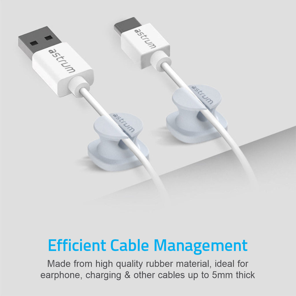 CO060 Mini Cable Organizer Clips – 4 Piece Set for Cable Management-Blue