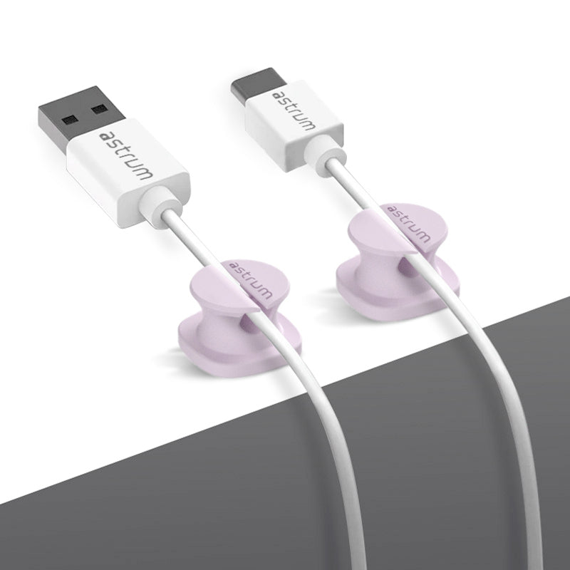CO060 Mini Cable Organizer Clips - 4 Piece Set for Cable Management-Purple