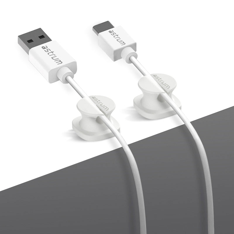 CO060 Mini Cable Organizer Clips – 4 Piece Set for Cable Management - White