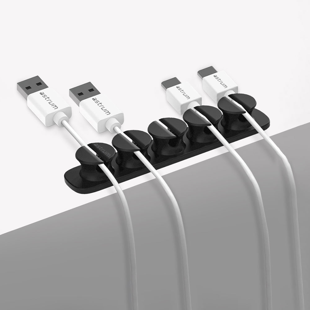 CO110 Cable Organizer Clips - 5 Bays, 4 Storage Compartments - Black
