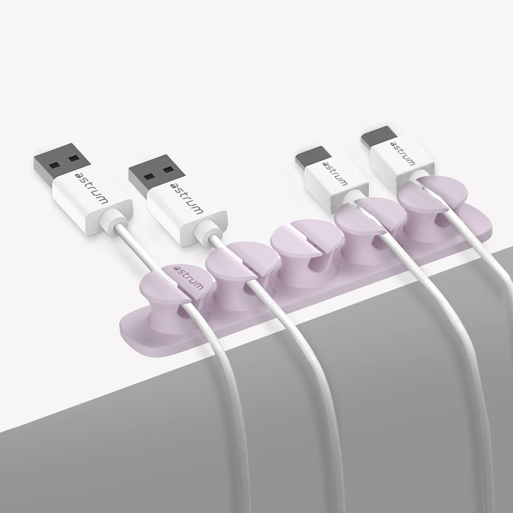 CO110 Cable Organizer Clips - 5 Bays, 4 Storage Compartments - Purple