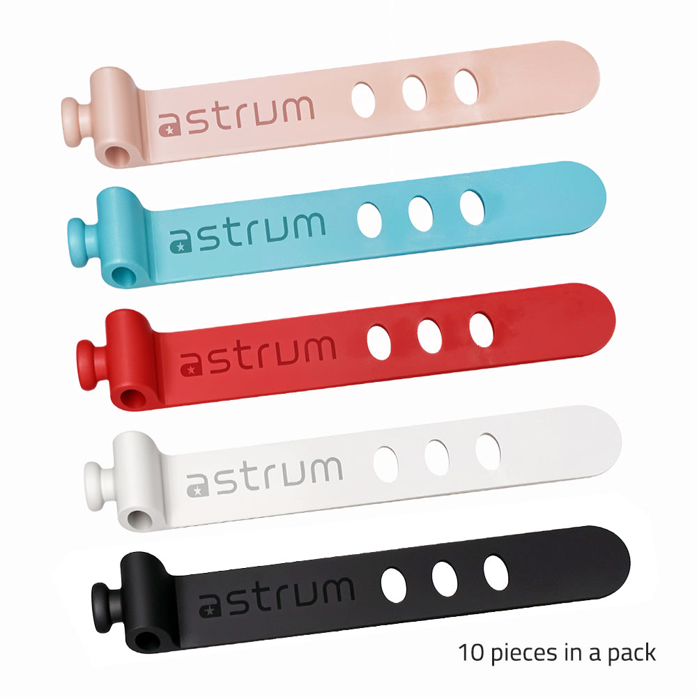 CO210 10-Pack Silicon Cable Organizer Straps for Efficient Cable Management and Organization