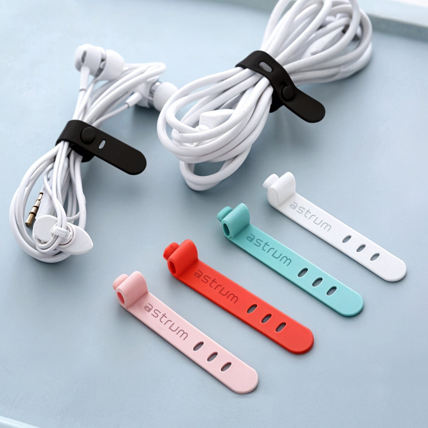 CO210 10-Pack Silicon Cable Organizer Straps for Efficient Cable Management and Organization