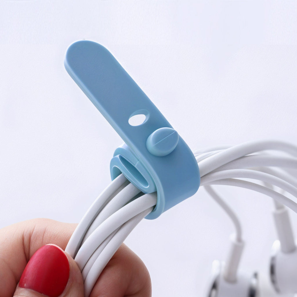 CO210 10-Pack Silicon Cable Organizer Straps for Efficient Cable Management and Organization