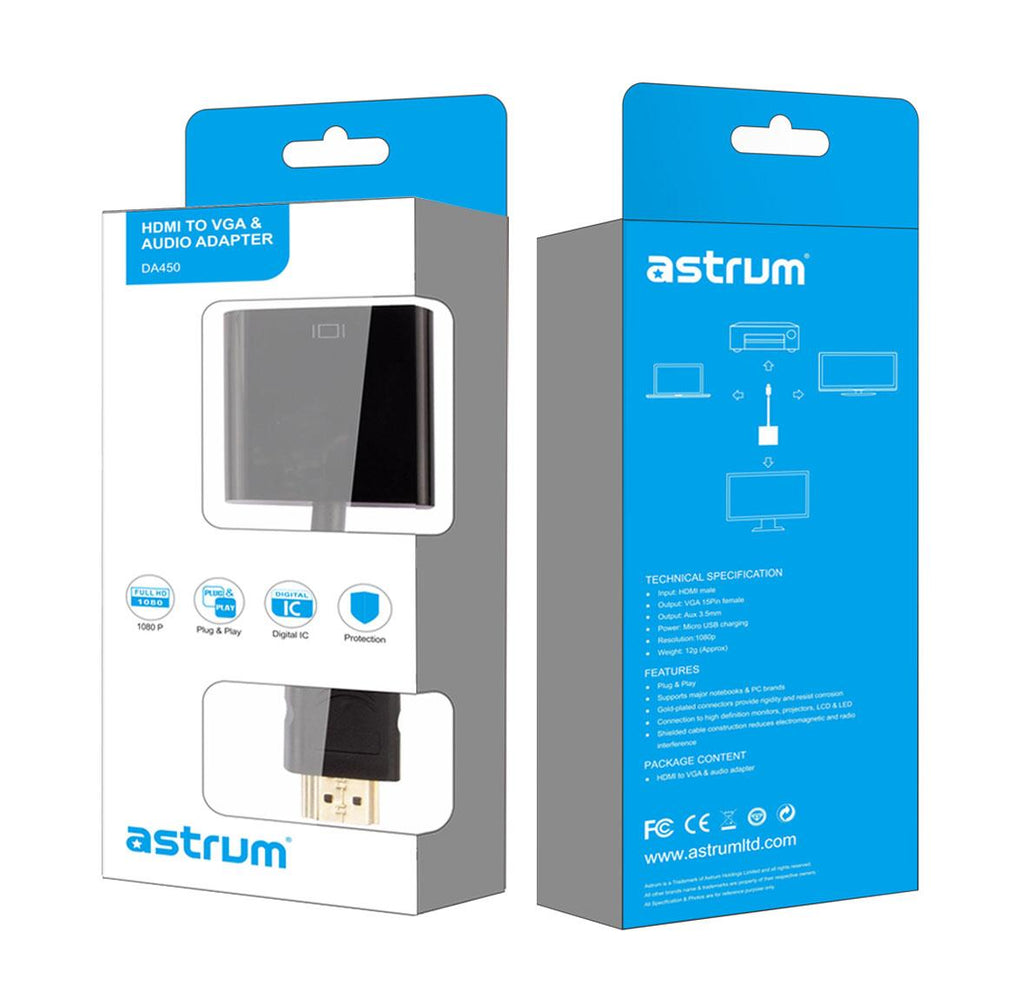 HDMI to VGA Adapter with Audio | 1080P Support - DA450
