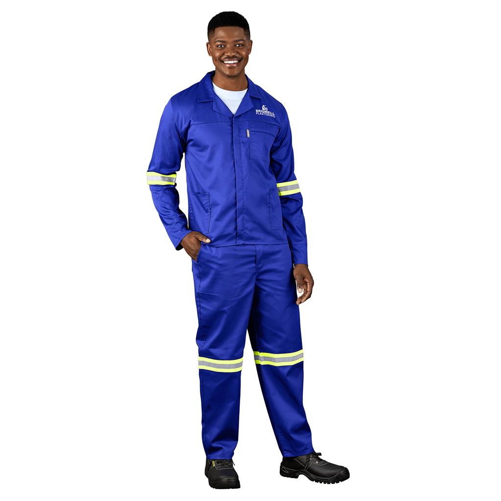 Trade Polycotton Conti Suit - Reflective Arms & Legs - Yellow Taped custom branded with your logo by Print Fast Express