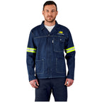 Cast Premium 100% Cotton Denim Jacket - Reflective Arms - Yellow Tape custom branded with your logo by Print Fast Express