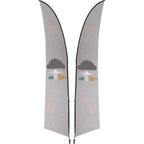 Legend 3M Sublimated Arcfin Double-Sided Flying Banner - 1 complete unit custom branded with your logo by Print Fast Express
