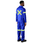 Safety Polycotton Boiler Suit - Reflective Arms Legs & Back - Yellow Tape custom branded with your logo by Print Fast Express