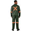 Acid Resistant Polycotton Conti Suit - Reflective Arm, Legs & Back - Orange Tape - Print Fast Express