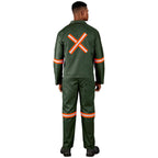 Acid Resistant Polycotton Conti Suit - Reflective Arm, Legs & Back - Orange Tape - Print Fast Express
