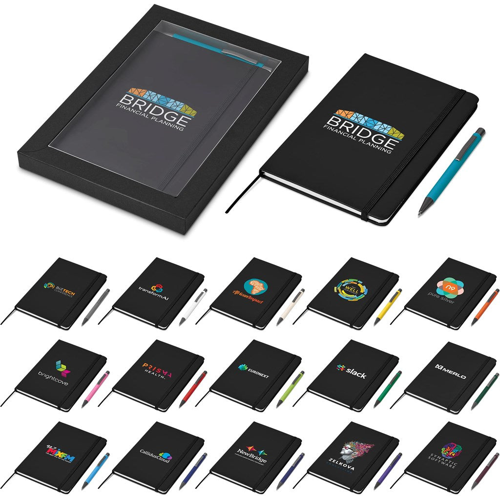 Dahlia Notebook & Pen Set custom branded with your logo by Print Fast Express