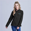 Ladies Pinnacle Softshell Jacket custom branded with your logo by Print Fast Express