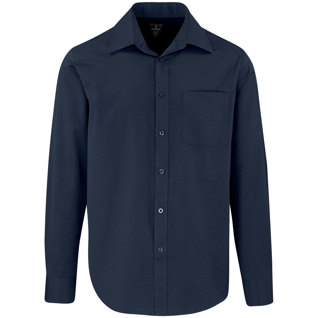 Mens Long Sleeve Sycamore Shirt in Navy — Print Fast Express