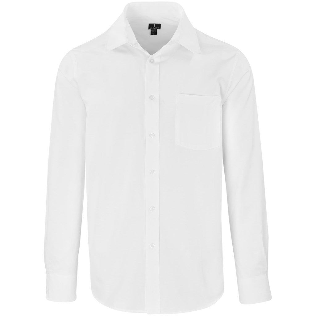 Mens Long Sleeve Sycamore Shirt in White — Print Fast Express