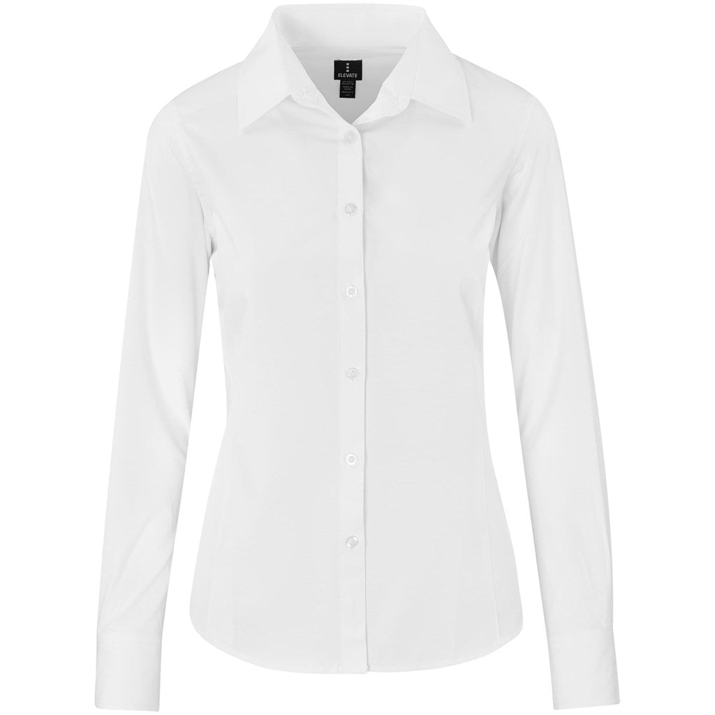 Ladies Long Sleeve Sycamore Shirt in White — Print Fast Express
