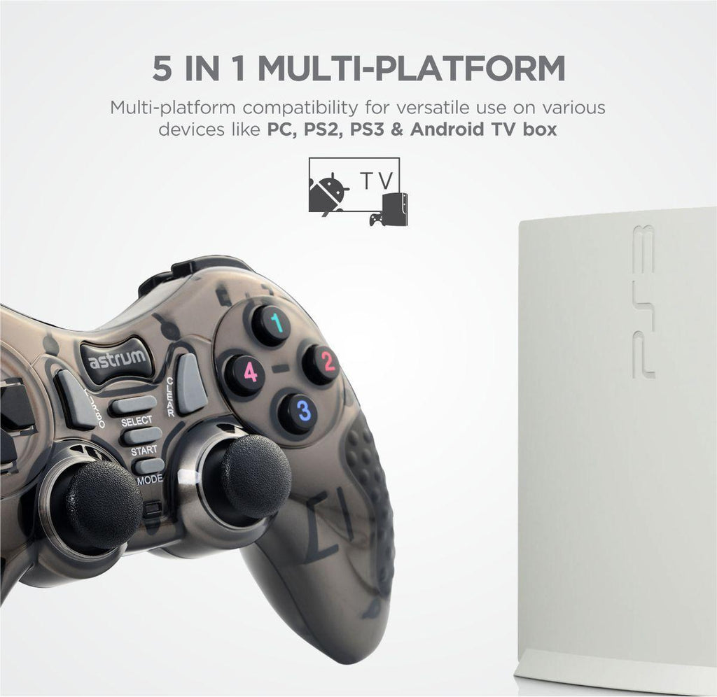 GW520 5 in 1 Wireless Dual Shock Joystick Gamepad