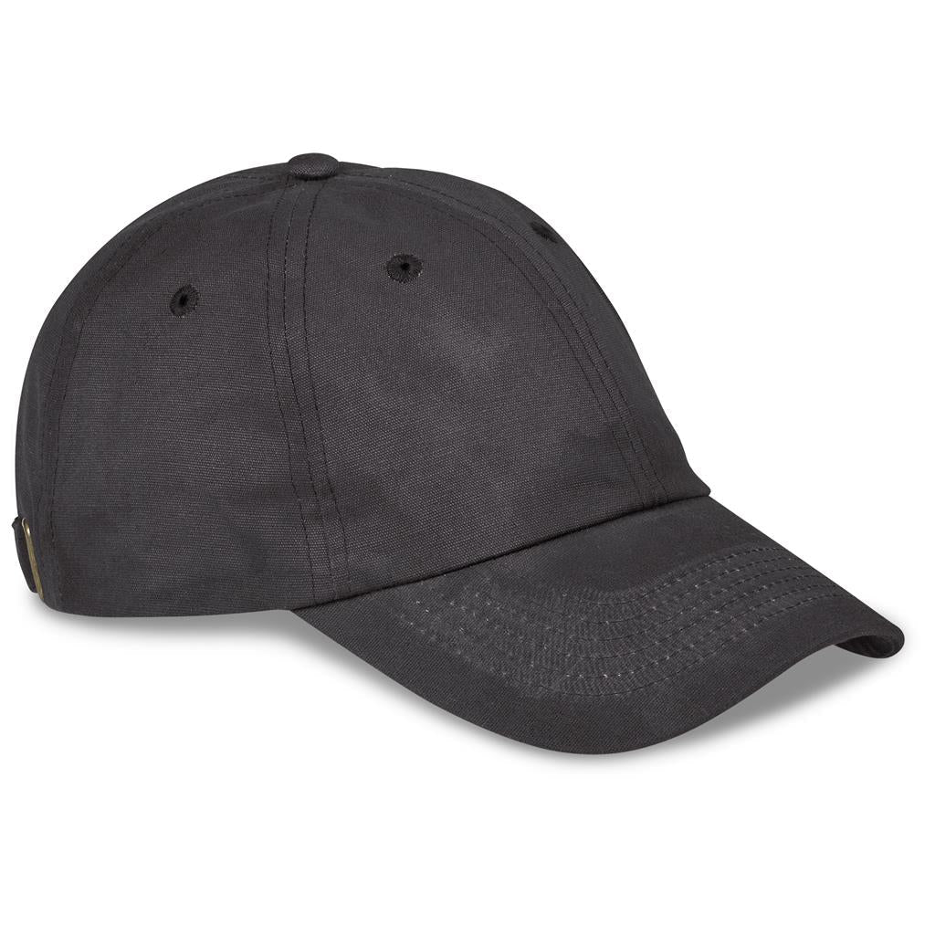 Sondela 6 Panel Oilskin cap in Charcoal — Print Fast Express