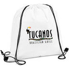 Altitude Whitefield Non-Woven Drawstring Bag in Solid White — Print Fast Express