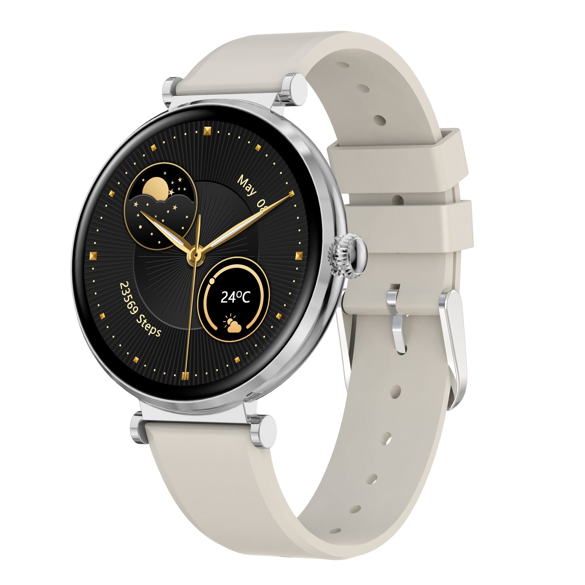 MT510 Smart Watch 1.32" AMOLED IPX68 with BT Calls Sports HR BP BO - Silver