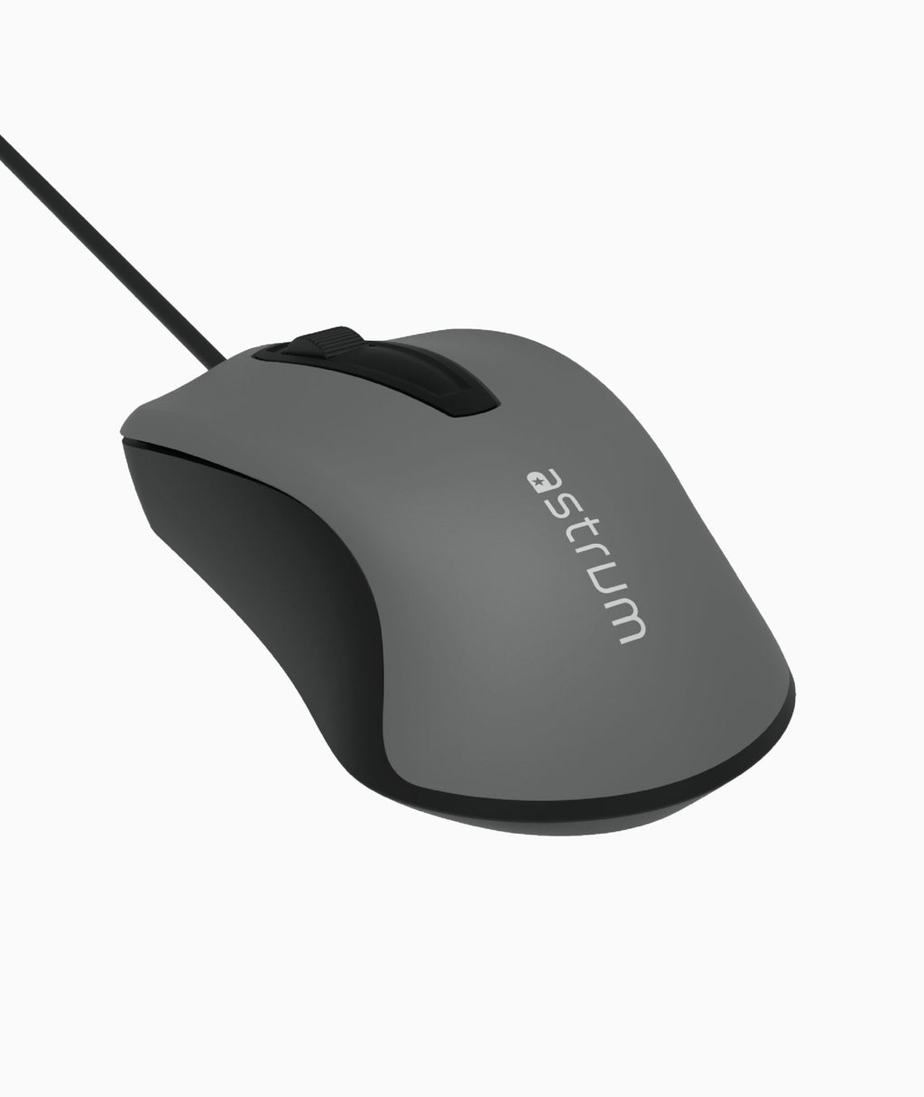 USB Wired Optical Mouse-3 buttons,1200 DPI, Plug & Play - MU120 - Black, Grey