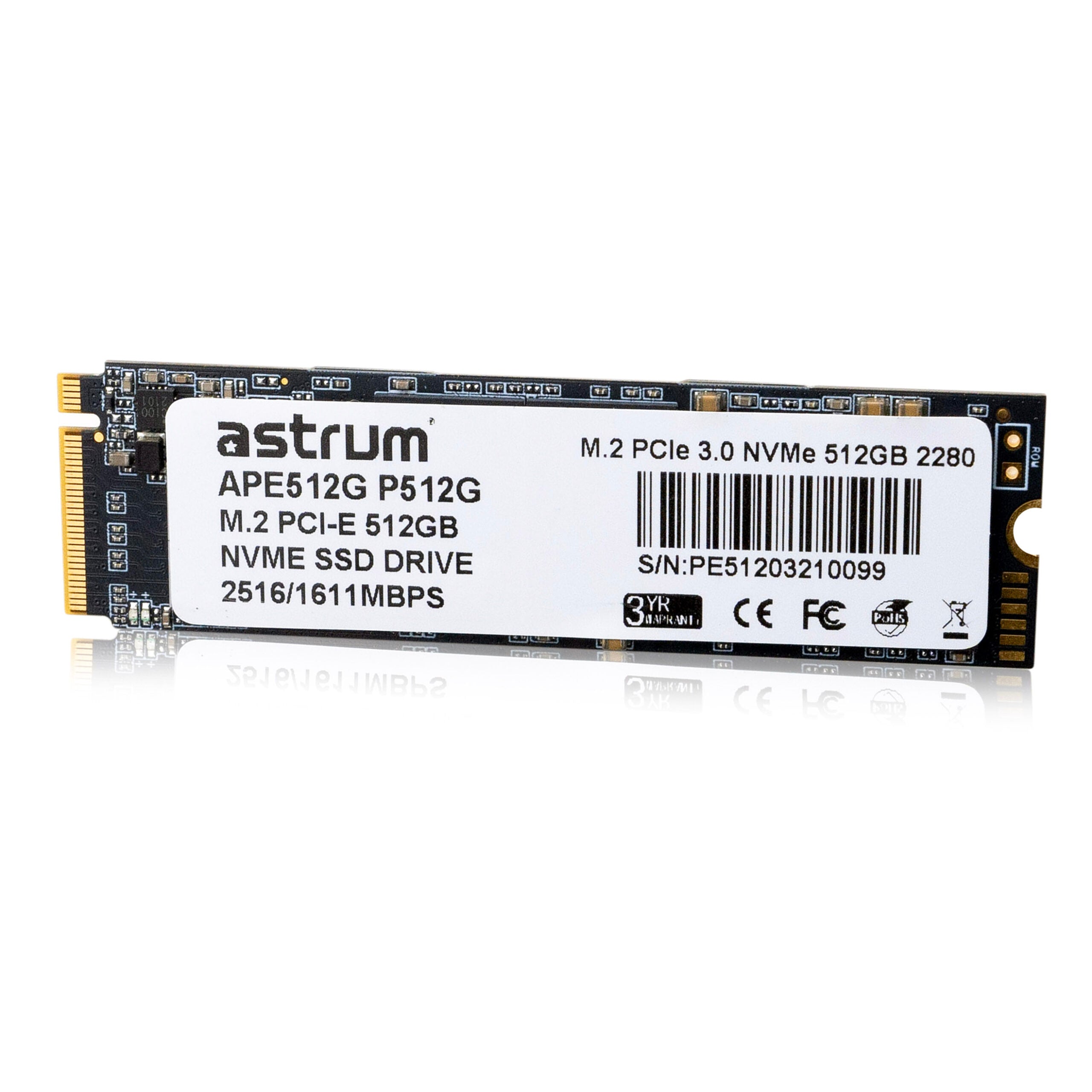 P512G 512GB PCIE-3.0 M.2 Nvme SMI SSD