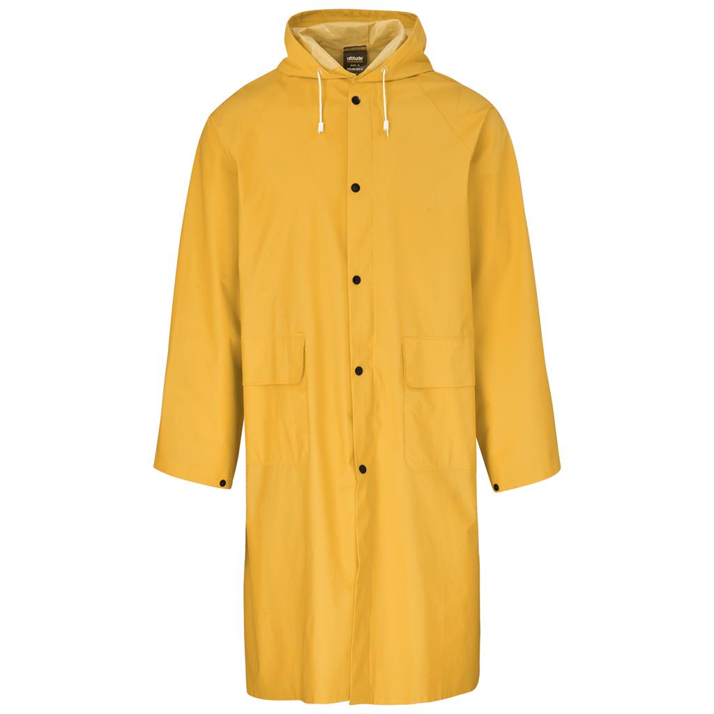 Light Duty Storm Rubberised Polyester/PVC Raincoat - Yellow custom branded with your logo by Print Fast Express
