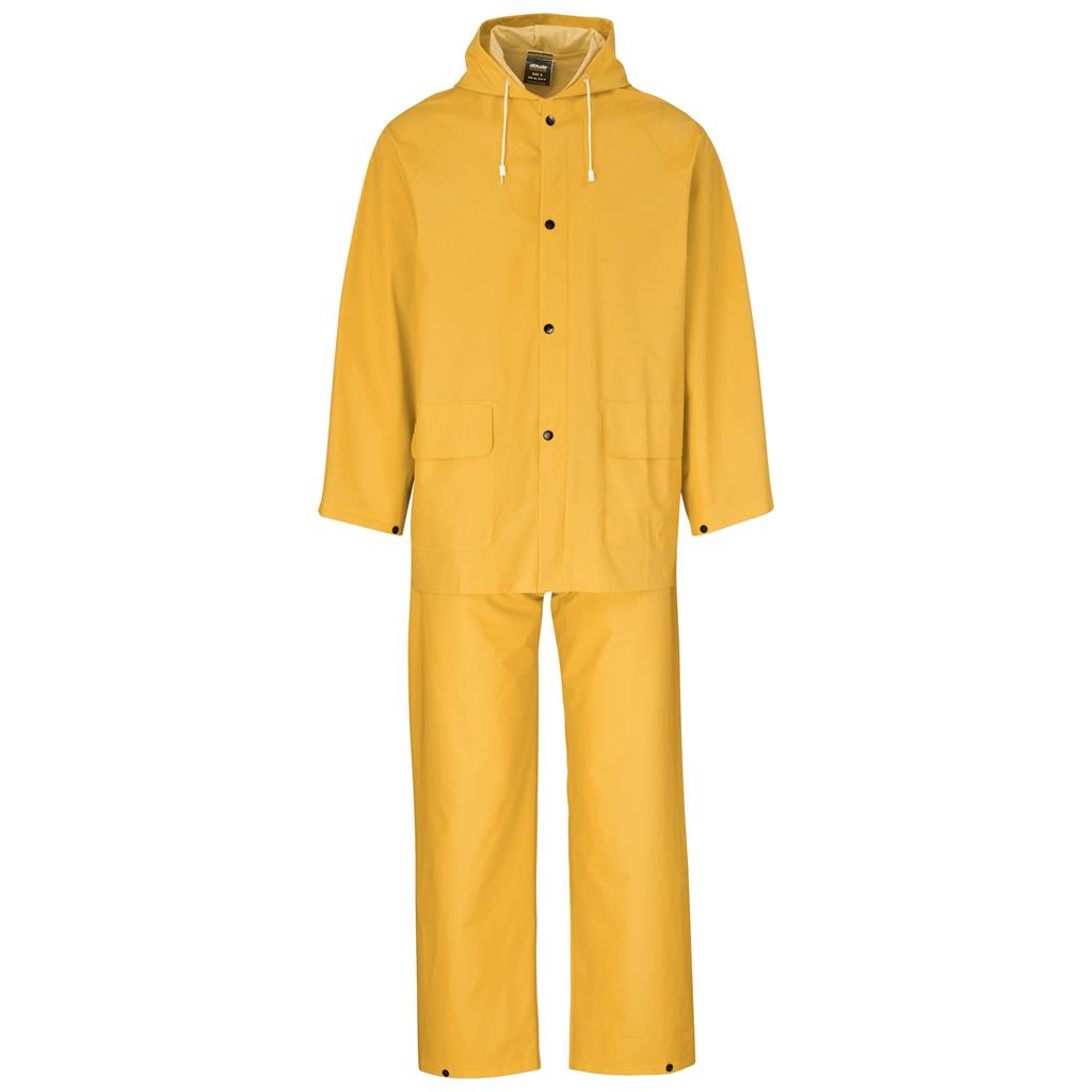Light Hurricane Rubberised Polyester/PVC Rainsuit - Yellow custom branded with your logo by Print Fast Express