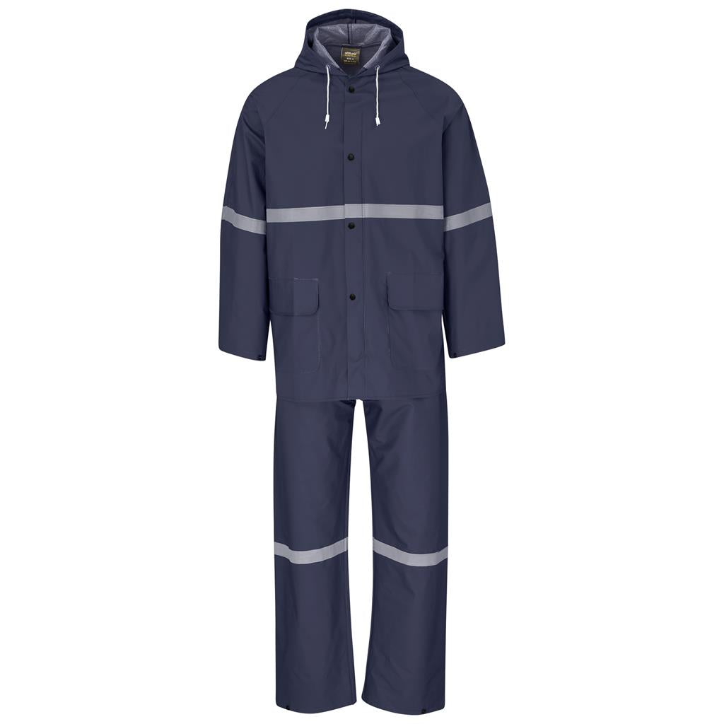Light Duty Tornado  Hi-Viz Reflective  Rubberised Rainsuit - Navy custom branded with your logo by Print Fast Express