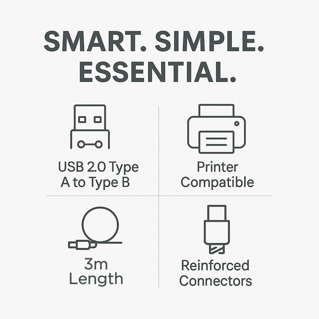 UB203 USB 2.0 Male to Male 3.0m Printer Cable